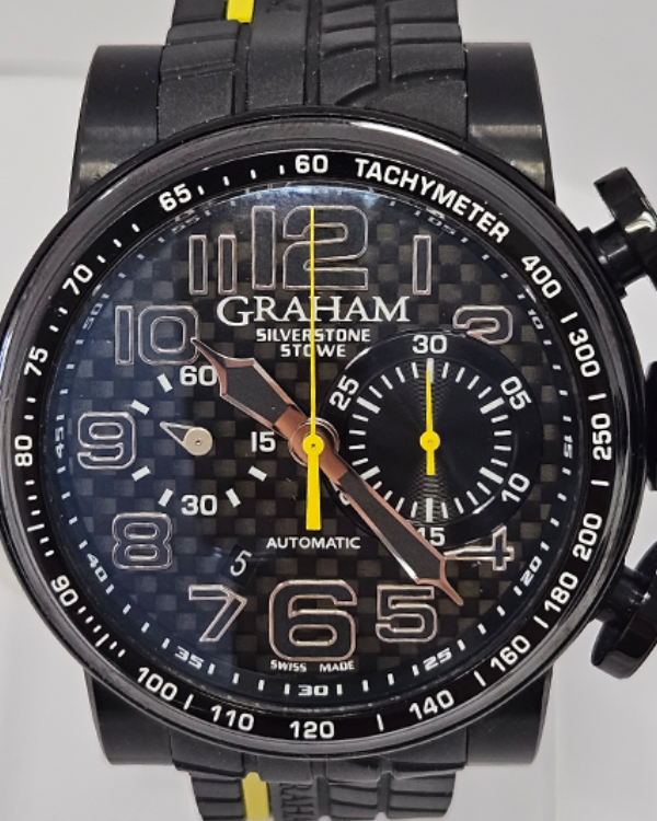 2019 Graham Silverstone Stowe Chronograph 48MM Strap Steel Black Dial ...