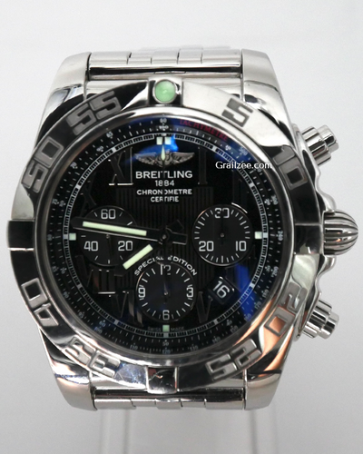 2019 Breitling Chronomat 44MM Black Dial Steel Bracelet (AB011012/BD89)