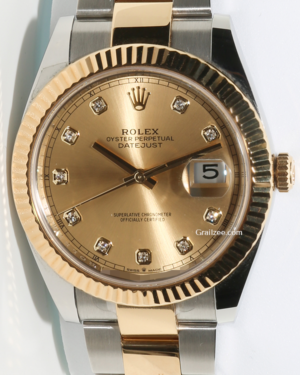 2022 Rolex Datejust 41MM Champagne Dial Two-Tone Oyster Bracelet (126333)