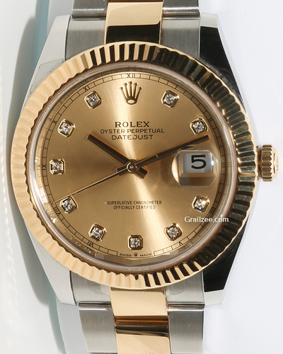 2022 Rolex Datejust 41MM Champagne Dial Two-Tone Oyster Bracelet (126333)