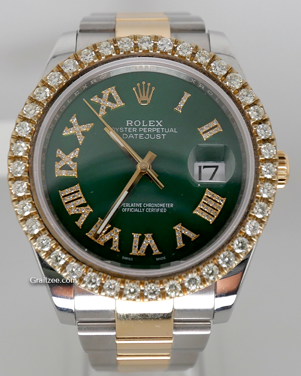 2019 Rolex Datejust 41MM Aftermarket Green Dial Two-Tone Oyster Bracelet (126333)