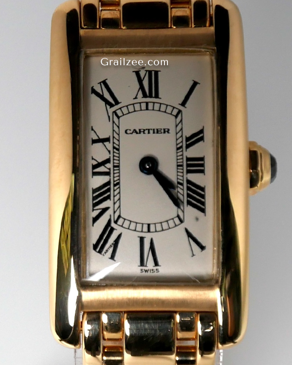 Cartier Tank Américaine 19X35MM Quartz White Dial Yellow Gold Bracelet (1710)