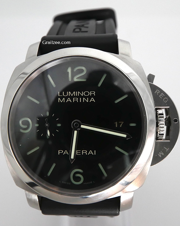 2015 Panerai Luminor Marina 1950 44MM Black Dial Rubber Strap (PAM00312)