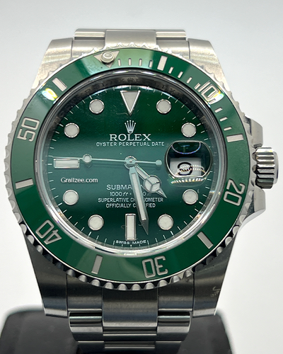 2015 Rolex Submariner Date "Hulk" 40MM Green Dial Steel Bracelet (116610LV)