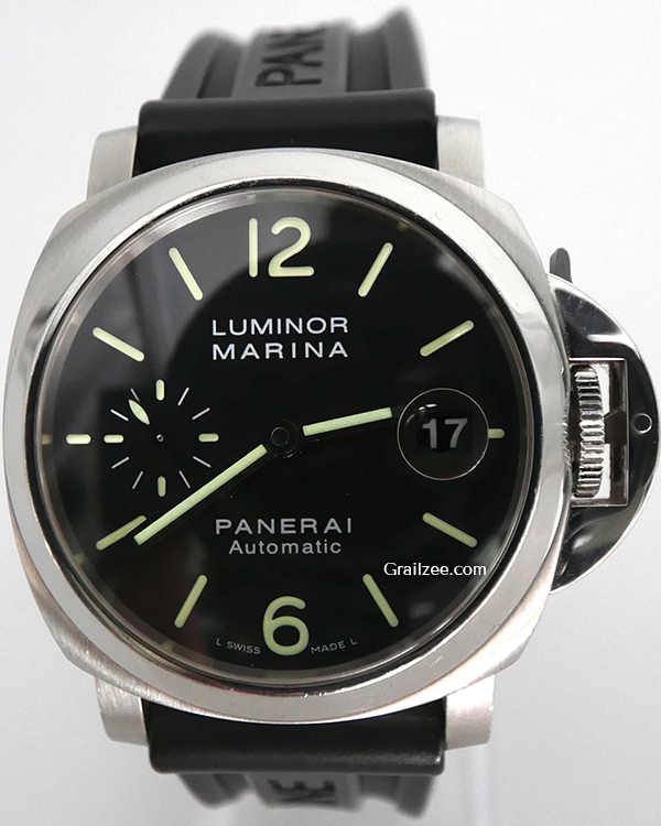 2011 Panerai Luminor Marina 40MM Black Dial Rubber Strap (PAM00048)