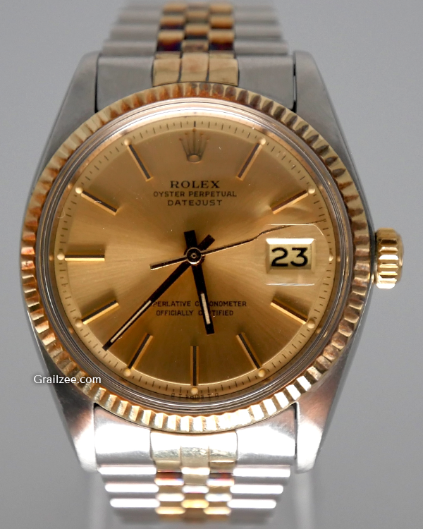 1978 Rolex Datejust 36MM Champagne Pie Pan Dial Two-Tone Jubilee Bracelet(1601/3)