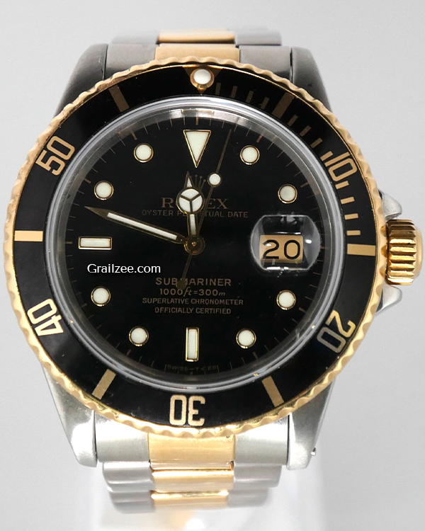 Rolex Submariner Date 40MM Black Dial Two-Tone Bracelet (16613)