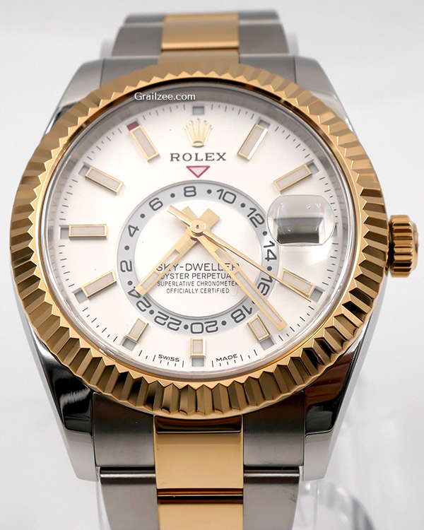 2020 Rolex Sky-Dweller 42MM White Dial Two-Tone Bracelet (326933)