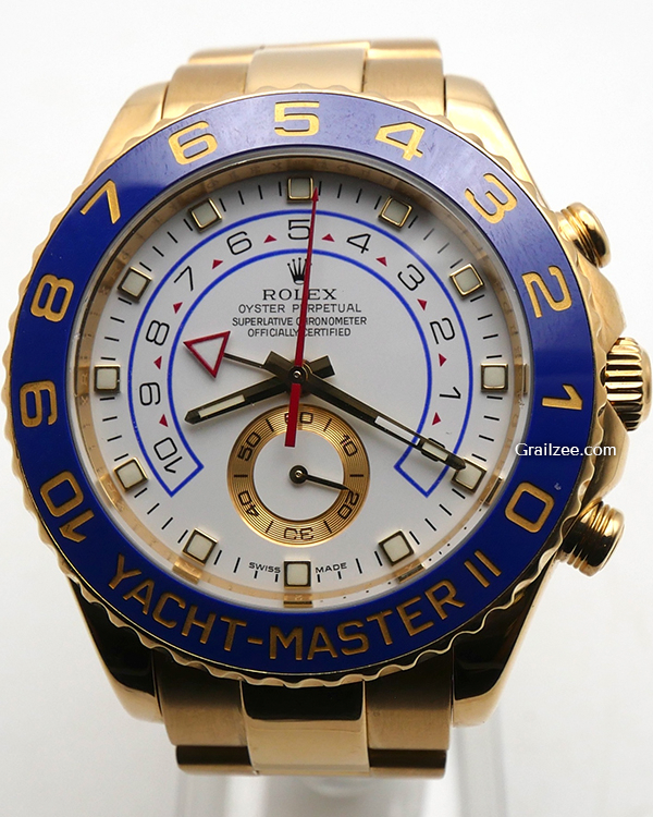 2009 Rolex Yacht-Master II 44MM White Dial Yellow Gold Bracelet (116688)