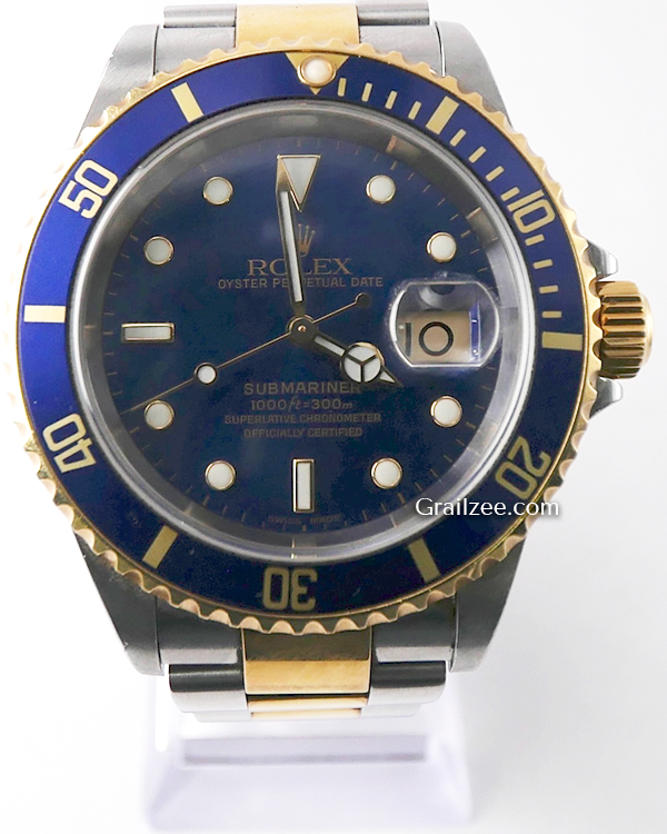 2002 Rolex Submariner Date "Bluesy" 40MM Blue Dial Two-Tone Bracelet (16613)