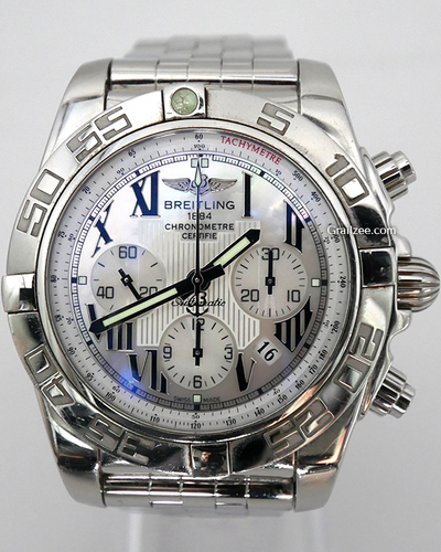 Breitling Chronomat 44MM Silver Dial Steel Bracelet (AB0110)