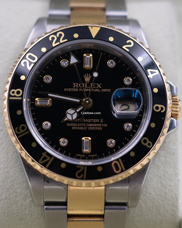 Rolex GMT-Master ll 40MM Black Dial Two-Tone Bracelet (16713)