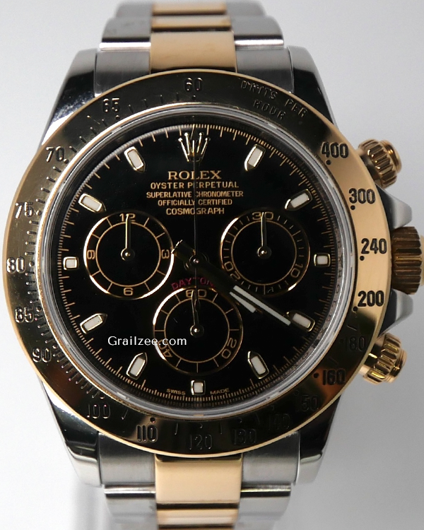 Rolex Cosmograph Daytona 40MM Black Dial Two-Tone Bracelet (116523)