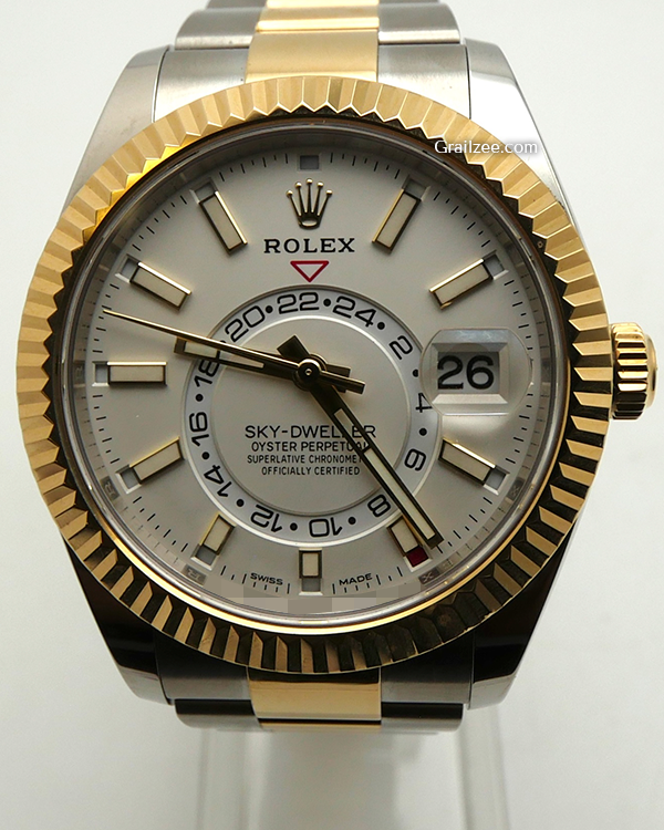 2020 Rolex Sky-Dweller 42MM White Dial Two-Tone Oyster Bracelet (326933)