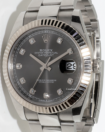 2022 Rolex Datejust 41MM Rhodium Dial Oyster Bracelet (126334)