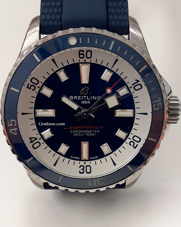 Breitling Superocean 42MM Blue Dial Rubber Strap (A17375)