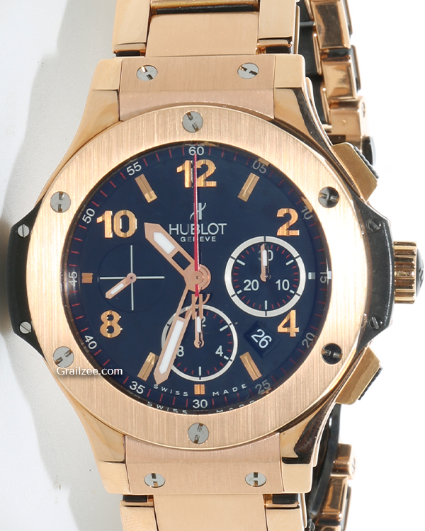 Hublot Big Bang 44MM Black Dial Rose Gold "Brick" Bracelet (301.PX.130.PX)