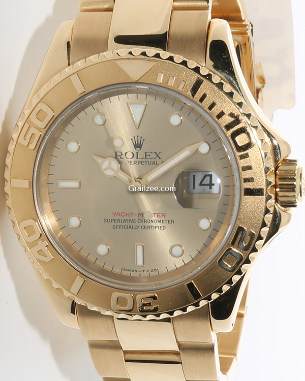 1996 (T Serial) Rolex Yacht-Master 40MM Champagne Dial Yellow Gold Oyster Bracelet (16628)