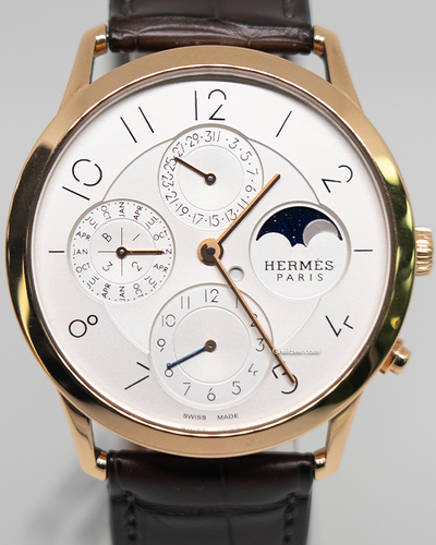 Hermès Slim d’Hermès 39.5MM Silver Dial Leather Strap (041406WW00)