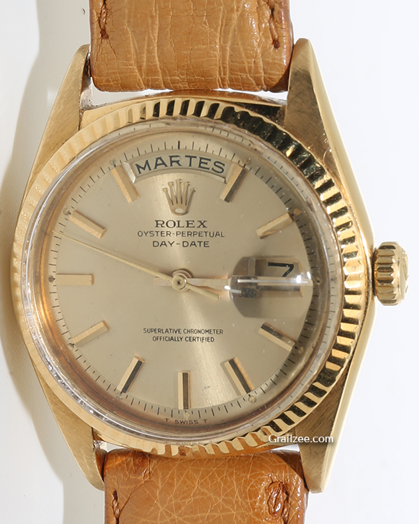 Rolex Day-Date 36MM Champagne Dial Aftermarket Leather Strap (1803)