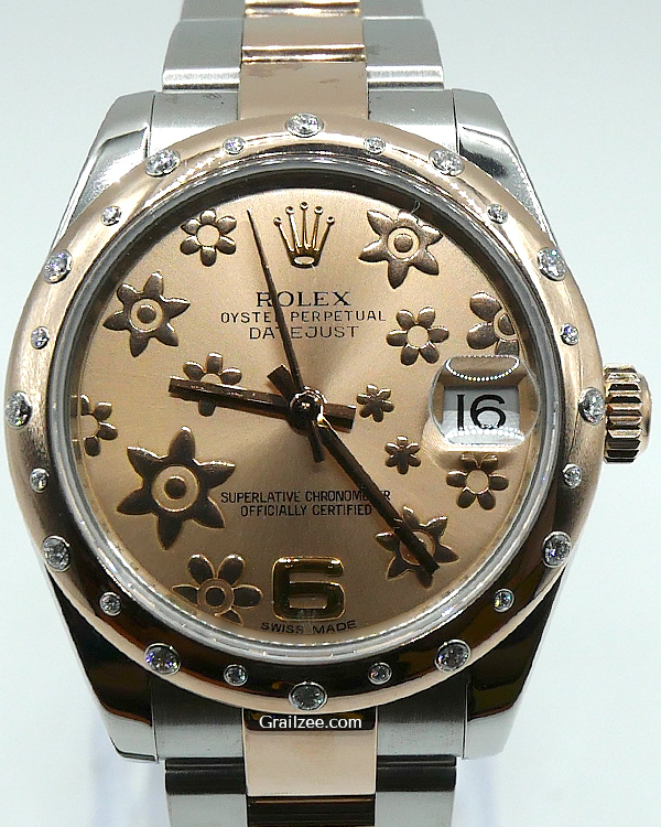 2016 Rolex Datejust 31MM Champagne "Flower Motif" Dial Two-Tone Oyster Bracelet (178341)