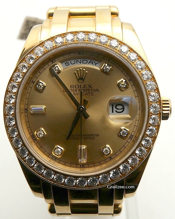 2011 Rolex Day-Date 39MM Champagne Dial Yellow Gold Pearlmaster Bracelet (18948)