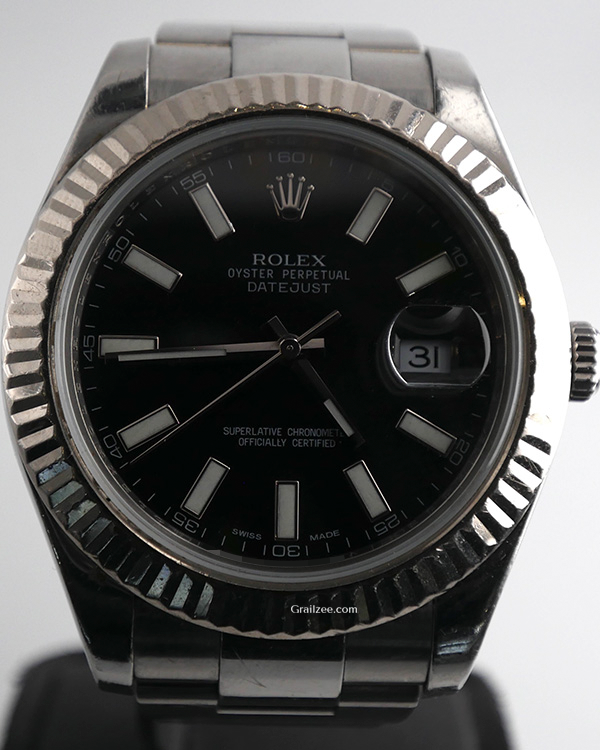 2010 Rolex Datejust 41MM Black Dial Oyster Bracelet (116334)