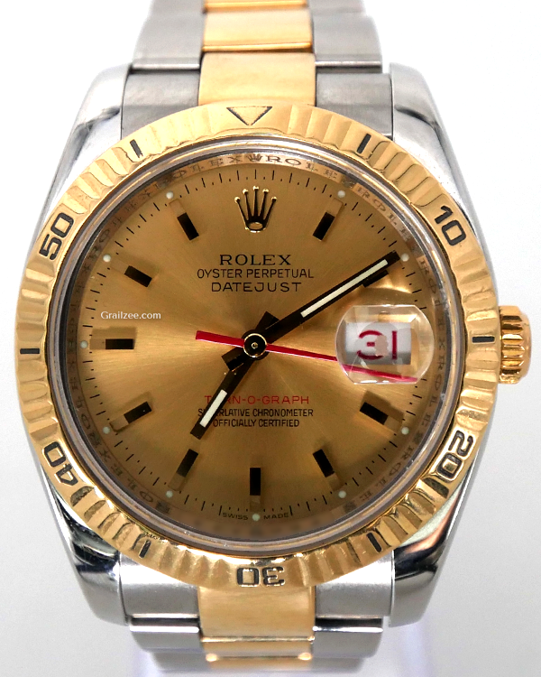 Rolex Datejust Turn-O-Graph 36MM Champagne Dial Two-Tone Oyster Bracelet (116263)