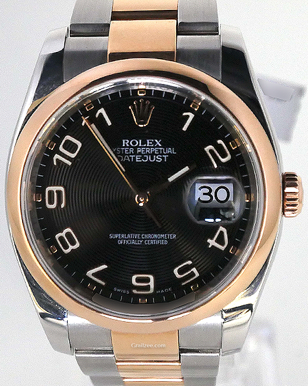 2014 Rolex Datejust 36MM Black Dial Two-Tone Oyster Bracelet (116201)