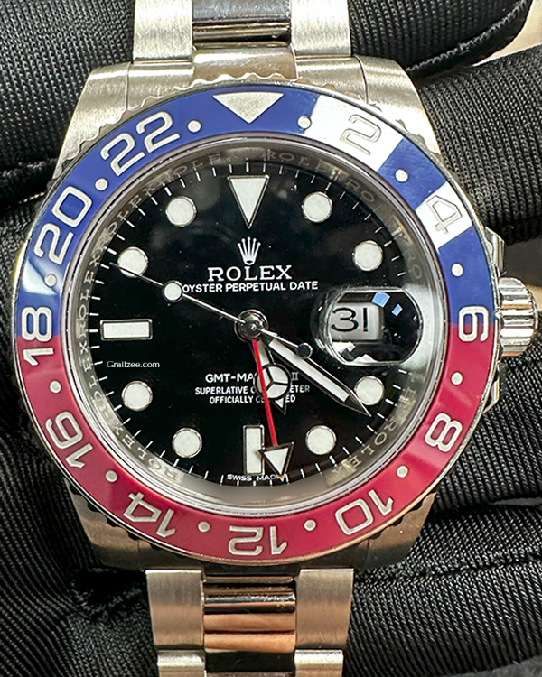 Rolex GMT-Master II "Pepsi" 40MM Black Dial White Gold Bracelet (116719)