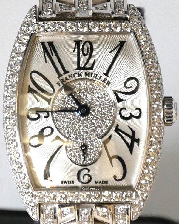 Franck Muller Cintrée Curvex 25x35MM Diamonds Silver Dial White Gold Bracelet (1750 S6 D CD)