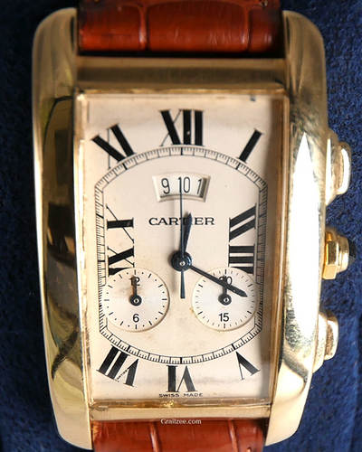 Cartier Tank Américaine De Cartier 27MM Quartz Silver Dial Leather Strap (2568)