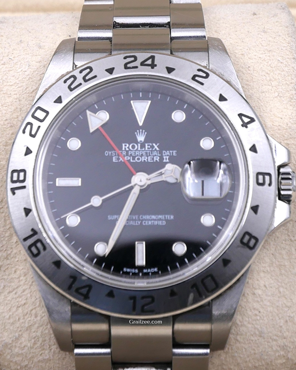 Rolex Explorer II 40MM Black Dial Steel Bracelet (16570)