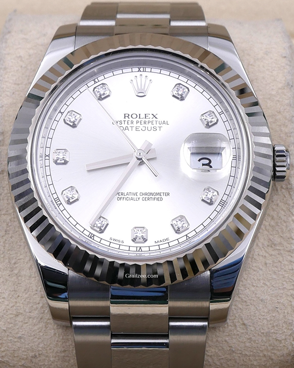 2016 Rolex Datejust II 41MM Silver Dial Steel Bracelet (116334)