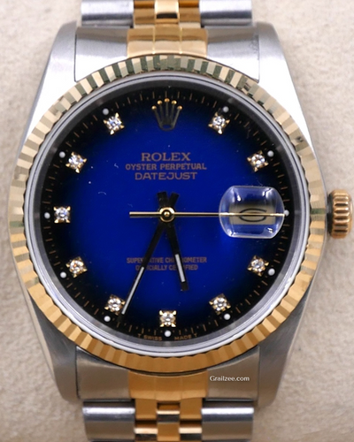 Rolex Datejust 36MM Vignette Dial Two-Tone Jubilee Bracelet (16233)