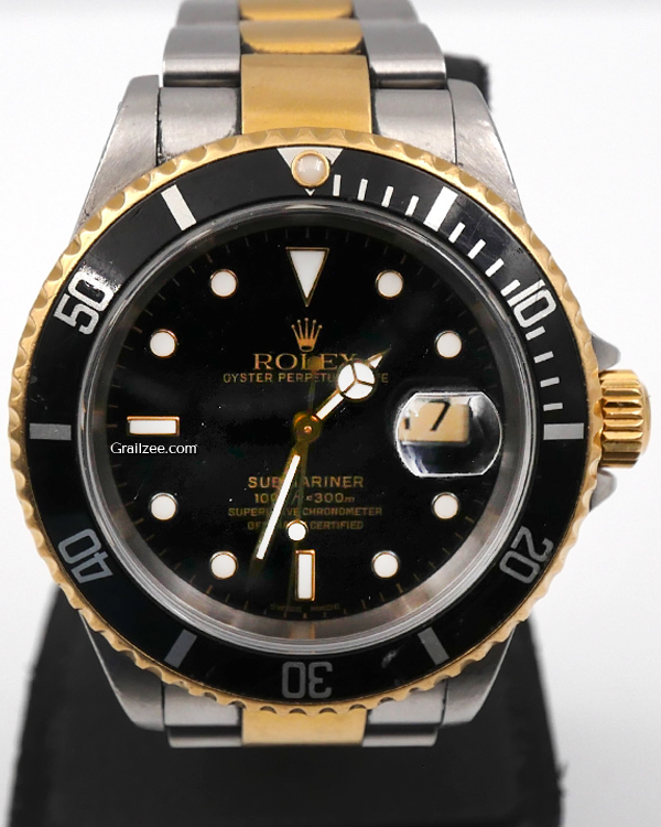 2000 Rolex Submariner Date 40MM Black Dial Two-Tone Bracelet (16613)