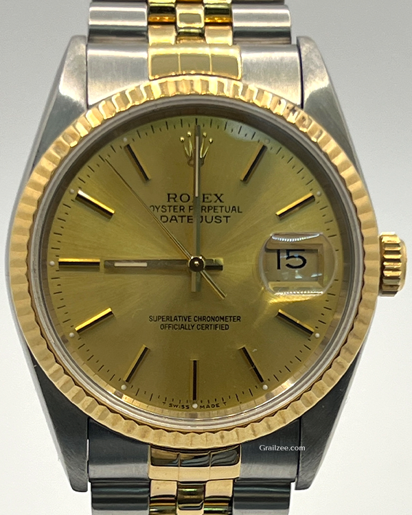 Rolex Datejust 36MM Champagne Dial Two-Tone Jubilee Bracelet (16233)