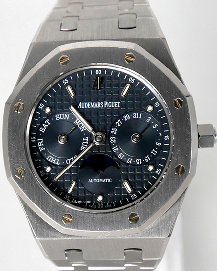 Audemars Piguet Royal Oak Day Date Moonphase 36MM Blue Dial Steel