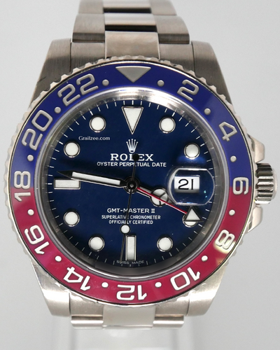 Rolex GMT-Master II "Pepsi" 40MM Blue Dial White Gold Bracelet (116719)