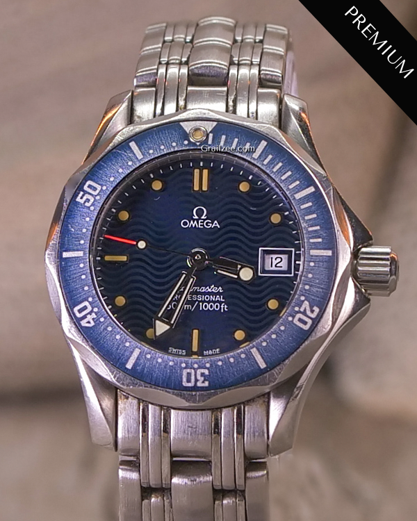 No Reserve - Omega Seamaster Professional Diver 300M Lady 28MM Blue Dial Steel Bracelet (596-1503)