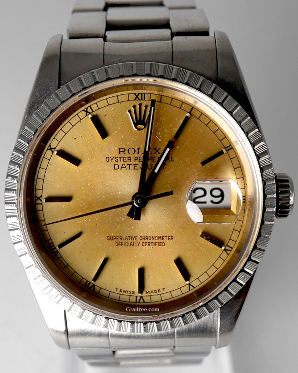 Rolex Datejust Vintage 36MM Silver Patina Index Dial Steel Bracelet (16220)