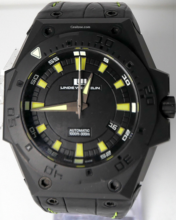 Linde Werdelin Hard Black II 46MM Black Dial Leather Strap (HB11.2.6)