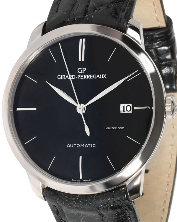 Girard Perregaux Classique Elegance 1966 38MM Black Dial Leather Strap (49525)