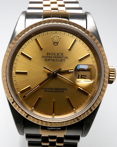 1994 Rolex Datejust 36MM Champagne Dial Two-Tone Jubilee Bracelet (16233)