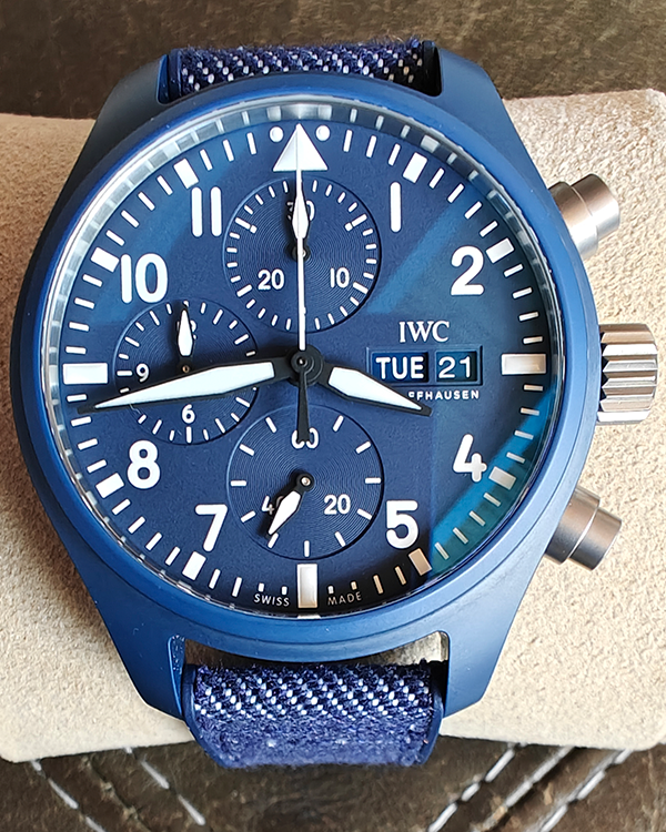 2023 IWC Schaffhausen Pilot Chronograph Top Gun 41.9MM Blue Dial Textile Strap (IW389404)