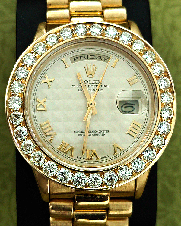 Rolex Day-Date 36MM White Dial President Gold Bracelet (18038)