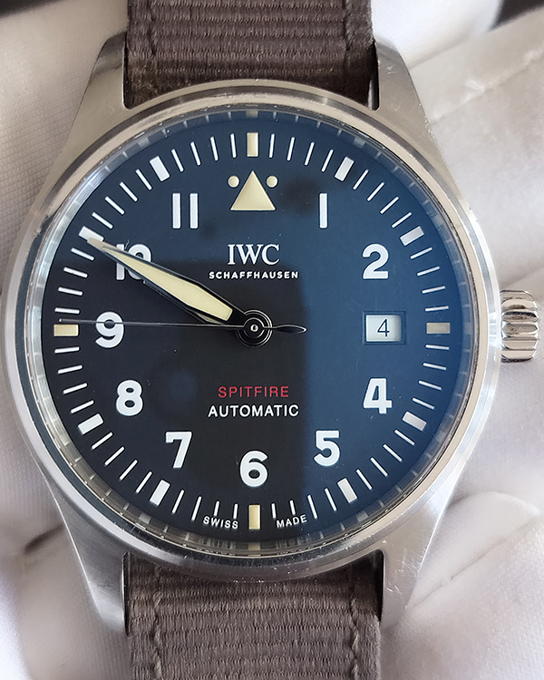 2022 IWC Schaffhausen Pilot Spitfire 39MM Black Dial Textile Strap (IW326801)