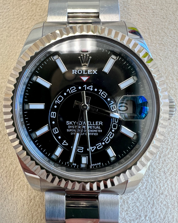 Rolex Sky-Dweller 42MM Black Dial Oystersteel Bracelet (326934)