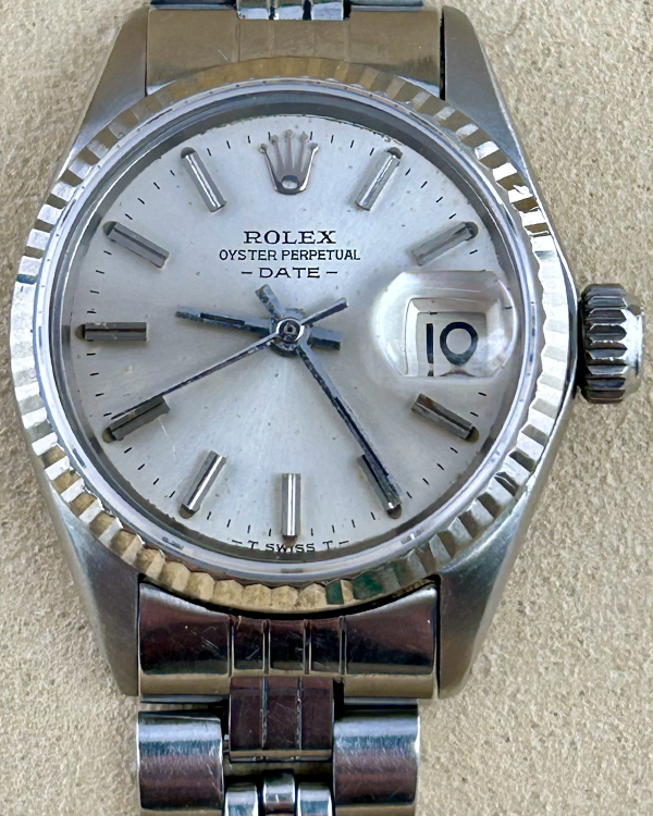 1983 Rolex Oyster Perpetual Lady-Date 26MM Silver Dial Steel Jubilee Bracelet (6517)