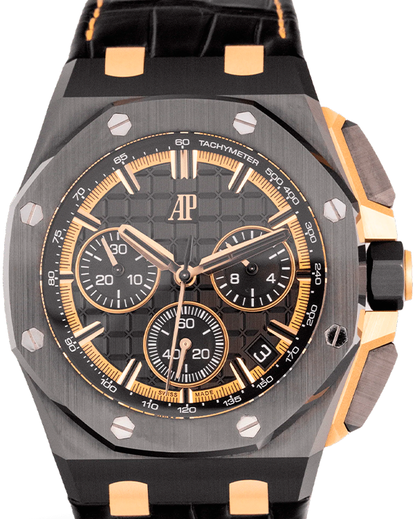 Audemars Piguet Royal Oak Offshore 43MM Black Dial Leather Strap (26420CE.OO.A127CR.01)